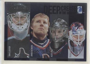 2003-04 In the Game Be A Player Memorabilia - Deep in the Crease #DC-10 - Dan Cloutier, Johan Hedberg, Alex Auld, Tyler Moss