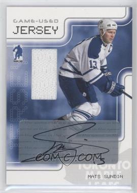 2003-04 In the Game Be A Player Memorabilia - Game-Used Jersey - Autographs #GJ-MS - Mats Sundin /10