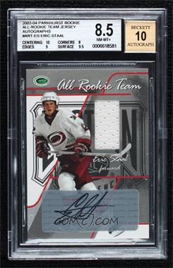 2003-04 In the Game Parkhurst Rookie - All Rookie Team - Autographs #ART-ES - Eric Staal /10 [BGS 8.5 NM‑MT+]