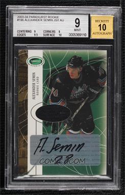 2003-04 In the Game Parkhurst Rookie - [Base] #196 - Alexander Semin /100 [BGS 9 MINT]