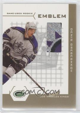 2003-04 In the Game Parkhurst Rookie - Game-Used Rookie Emblem - Gold #RE-20 - Denis Grebeshkov /1