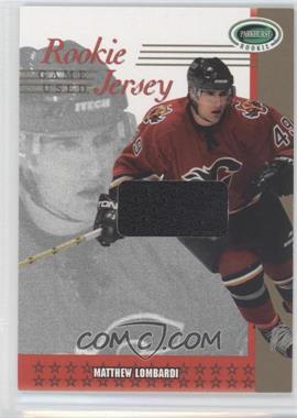 2003-04 In the Game Parkhurst Rookie - Rookie Jersey - Gold #RJ-35 - Matthew Lombardi /10
