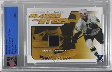 2003-04 In the Game Ultimate Memorabilia 4th Edition - Blades of Steel - ITG Vault Sapphire #_MALE - Mario Lemieux /1 [Uncirculated]