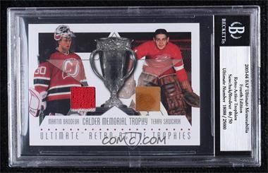 2003-04 In the Game Ultimate Memorabilia 4th Edition - Retro-Active Trophies #_MBTS - Martin Brodeur, Terry Sawchuk /50 [Uncirculated]