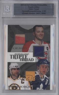 2003-04 In the Game Ultimate Memorabilia 4th Edition - Triple Thread #_HSB - Doug Harvey, Borje Salming, Ray Bourque /40 [Uncirculated]