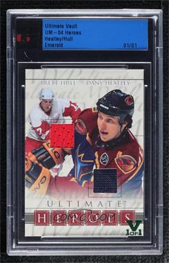 2003-04 In the Game Ultimate Memorabilia 4th Edition - Ultimate Heroes - ITG Vault Emerald #_DHBH - Dany Heatley, Brett Hull /1 [Uncirculated]