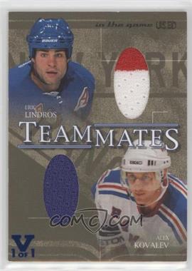 2003-04 In the Game-Used Signature Series - Teammates - Gold ITG Vault Sapphire #T-10 - Eric Lindros, Alex Kovalev /1