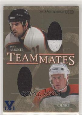 2003-04 In the Game-Used Signature Series - Teammates - Gold ITG Vault Sapphire #T-6 - Tony Amonte, Jeremy Roenick /1 [Noted]