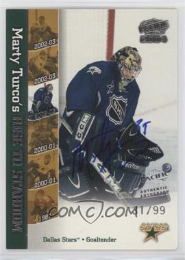 2003-04 Pacific - Marty Turco's Rise to Stardom - Authentic Autographs #4 - Marty Turco /99