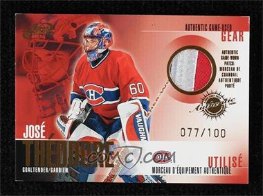 2003-04 Pacific Atomic McDonald's - Game-Used Gear - Gold #15 - Jose Theodore /100