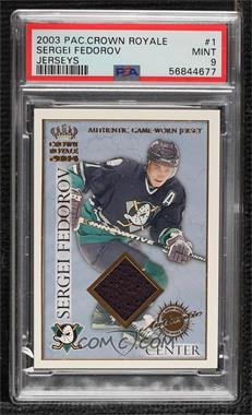 2003-04 Pacific Crown Royale - Authentic Game-Worn Jerseys #1 - Sergei Fedorov /630 [PSA 9 MINT]