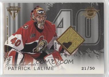 2003-04 Pacific Private Stock Titanium - [Base] - Hobby Jersey Number #174 - Authentic Game-Worn Jersey - Patrick Lalime /50