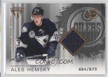 2003-04 Pacific Private Stock Titanium - [Base] #154 - Authentic Game-Worn Jersey - Ales Hemsky /875