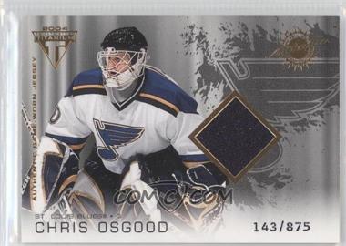 2003-04 Pacific Private Stock Titanium - [Base] #179 - Authentic Game-Worn Jersey - Chris Osgood /875