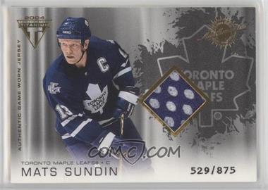 2003-04 Pacific Private Stock Titanium - [Base] #186 - Authentic Game-Worn Jersey - Mats Sundin /875