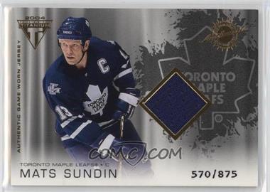 2003-04 Pacific Private Stock Titanium - [Base] #186 - Authentic Game-Worn Jersey - Mats Sundin /875