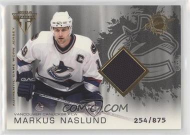 2003-04 Pacific Private Stock Titanium - [Base] #189 - Authentic Game-Worn Jersey - Markus Naslund /875