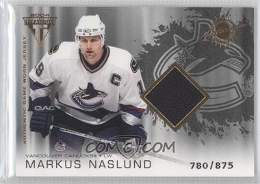 2003-04 Pacific Private Stock Titanium - [Base] #189 - Authentic Game-Worn Jersey - Markus Naslund /875