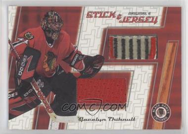 2003-04 Parkhurst Original Six Chicago Blackhawks - Memorabilia #CM-10 - Stick & Jersey - Jocelyn Thibault