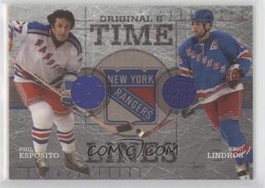 2003-04 Parkhurst Original Six New York Rangers - Memorabilia #NM-52 - Time Lines - Phil Esposito, Eric Lindros