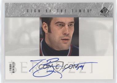 2003-04 SP Authentic - Sign of the Times #SOT-TB - Todd Bertuzzi