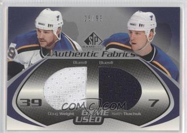 2003-04 SP Game Used Edition - Authentic Fabrics Dual #DF-WT - Doug Weight, Keith Tkachuk /99