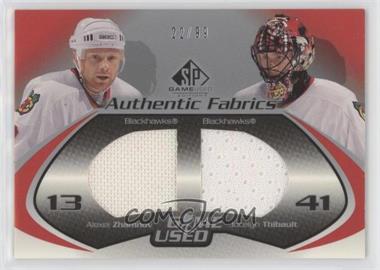 2003-04 SP Game Used Edition - Authentic Fabrics Dual #DF-ZT - Alexei Zhamnov, Jocelyn Thibault /99