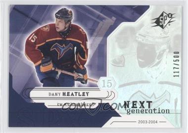 2003-04 SPx - [Base] #156 - Next Generation - Dany Heatley /500