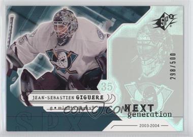 2003-04 SPx - [Base] #158 - Next Generation - Jean-Sebastien Giguere /500