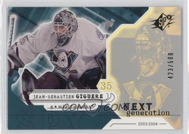 2003-04 SPx - [Base] #158 - Next Generation - Jean-Sebastien Giguere /500