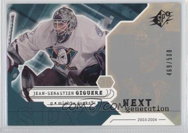 2003-04 SPx - [Base] #158 - Next Generation - Jean-Sebastien Giguere /500