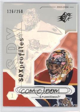 2003-04 SPx - [Base] #185 - SPx Profiles - Roberto Luongo /250