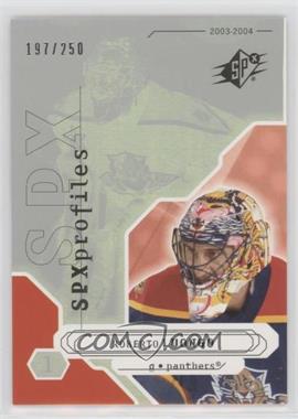 2003-04 SPx - [Base] #185 - SPx Profiles - Roberto Luongo /250