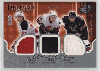 2003-04 SPx - Fantasy Franchise #FF-EHJ - Patrik Elias, Marian Hossa, Jaromir Jagr /75