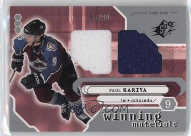 2003-04 SPx - Winning Materials #WM-PK - Paul Kariya /99