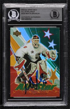 2003-04 Upper Deck - All-Star Lineup #AS5 - Martin Brodeur [BAS BGS Authentic]