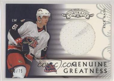 2003-04 Upper Deck Classic Portraits - Genuine Greatness #GG-RN - Rick Nash /75