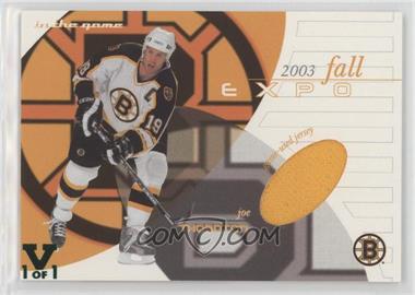 2003 In the Game Fall Expo - Game-Used Jersey - ITG Vault Emerald #FE-16 - Joe Thornton /1