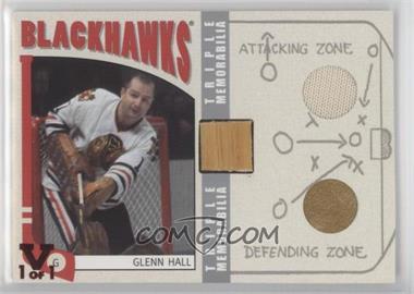 2004-05 In the Game Franchises US West Edition - Game-Used Memorabilia Triple - Silver ITG Vault Ruby #WTM-06 - Glenn Hall /1