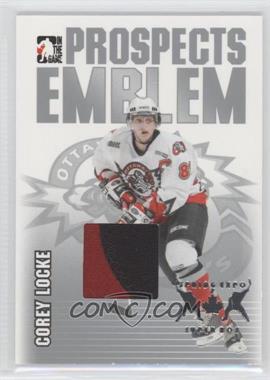 2004-05 In the Game Heroes and Prospects - Emblem - Silver Spring Expo #GUE-21 - Corey Locke /1