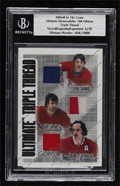 2004-05 In the Game Ultimate Memorabilia 5th Edition - Triple Thread #_SLL - Serge Savard, Guy Lapointe, Jacques Laperriere /25 [BGS Encased]