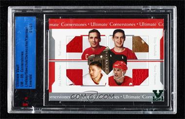 2004-05 In the Game Ultimate Memorabilia 5th Edition - Ultimate Cornerstones - ITG Ultimate Vault Emerald #_LSDY - Ted Lindsay, Terry Sawchuk, Alex Delvecchio, Steve Yzerman /1 [Uncirculated]