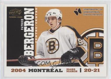 2004 Pacific Collectors International Montreal - [Base] - Gold #1 - Patrice Bergeron /99