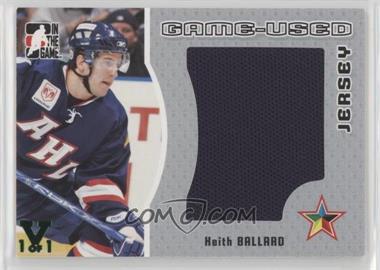 2005-06 In the Game Heroes and Prospects - Game-Used Jersey - Silver ITG Vault Emerald #GUJ-83 - Keith Ballard /1