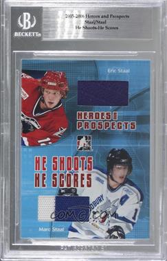 2005-06 In the Game Heroes and Prospects - Redemption He Shoots He Scores #HSHS-13 - Eric Staal, Marc Staal /20 [Uncirculated]