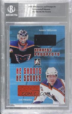2005-06 In the Game Heroes and Prospects - Redemption He Shoots He Scores #HSHS-34 - Antero Niittymaki, Joni Pitkanen /20 [Uncirculated]