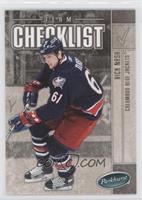 Team Checklist - Rick Nash