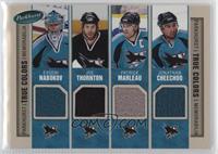 Patrick Marleau, Milan Michalek, Ryane Clowe, Steve Bernier, Evgeni Nabokov, Jo…