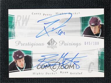 2005-06 SP Authentic - Prestigious Pairings #PP-PG - Corey Perry, Ryan Getzlaf /100