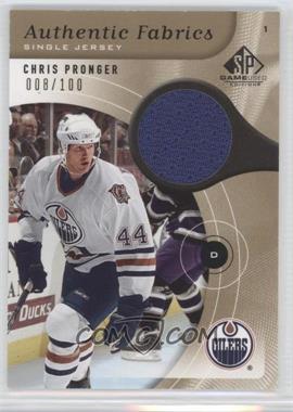 2005-06 SP Game Used Edition - Authentic Fabrics - Gold #AF-CP - Chris Pronger /100 [Noted]